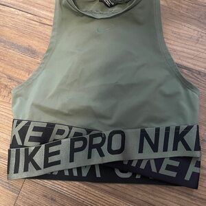 Nike Pro Olive Green Athletic Top